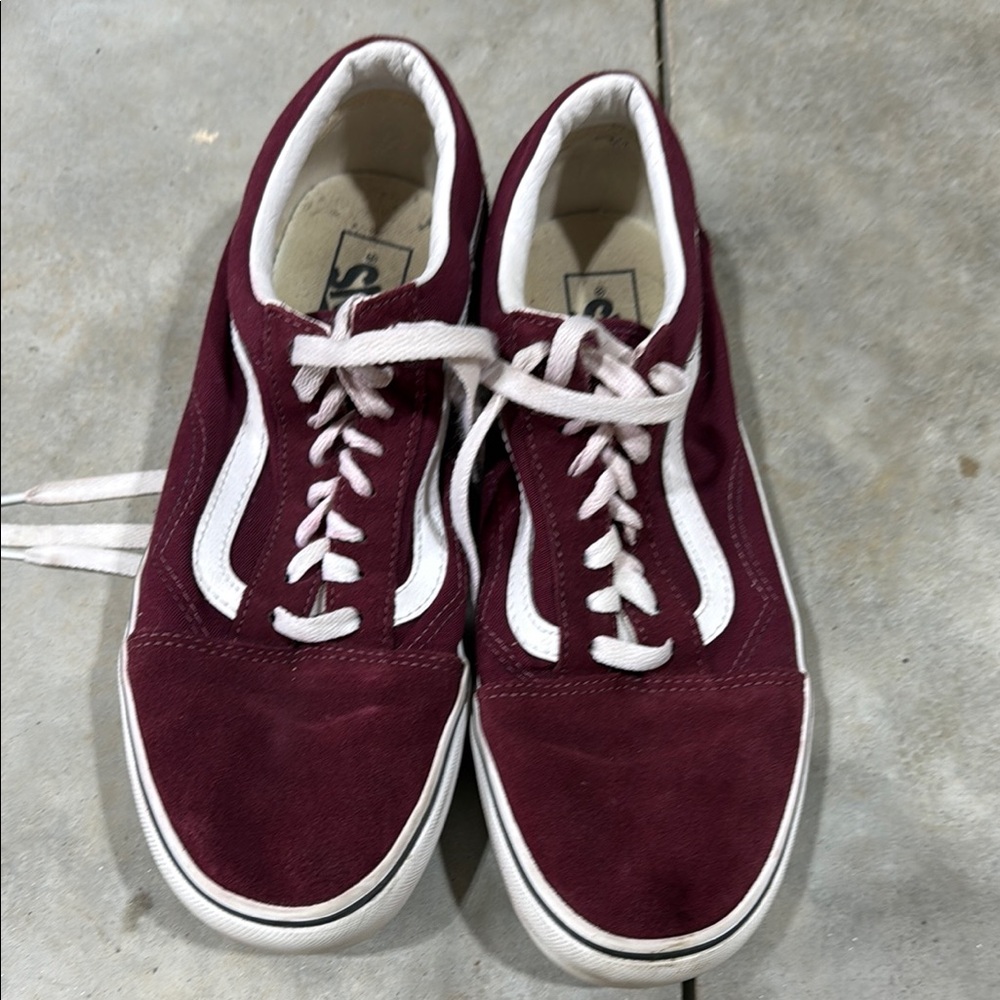 Vans Red and White Sneakers Classic Low-Top Style